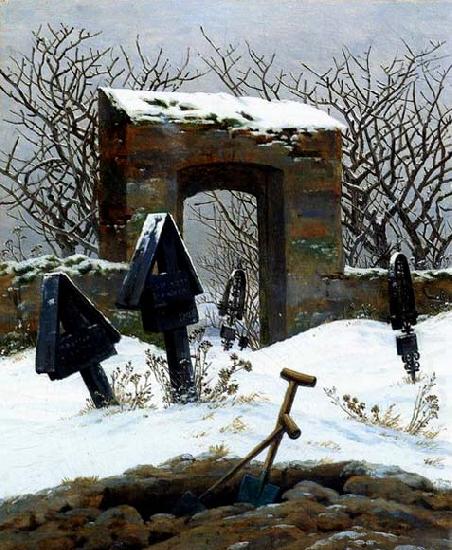 Graveyard under Snow, Caspar David Friedrich